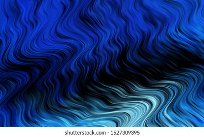 Dark BLUE vector template with abstract lines. An elegant bright illustration with gradient. Textured wave pattern for backgrounds.