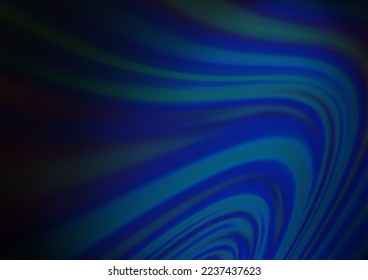 Dark BLUE vector template with abstract lines. A vague circumflex abstract illustration with gradient. Marble design for your web site.