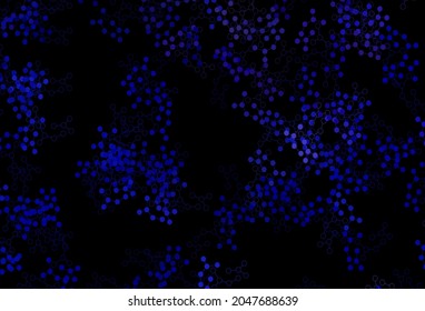 Plantilla de vector azul oscuro con estructura de inteligencia artificial. Ilustración abstracta con enlaces y puntos de IA. Diseño inteligente para la promoción de datos de ofertas.