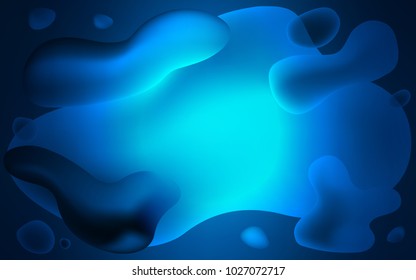 Dark BLUE vector template with bent ribbons. Geometric illustration in memphis style with gradient.  Memphis style for your business design.