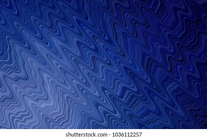 Dark BLUE vector template with bent lines. Creative illustration in halftone marble style with gradient. A completely new marble design for your business.