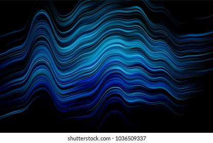 Dark BLUE vector template with bent ribbons. A completely new color illustration in marble style. Pattern for your business design.