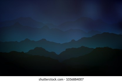 Dark BLUE vector template with bent ribbons. Brand-new colored illustration in mountain style with gradient. A new texture for your  ad, booklets, leaflets.