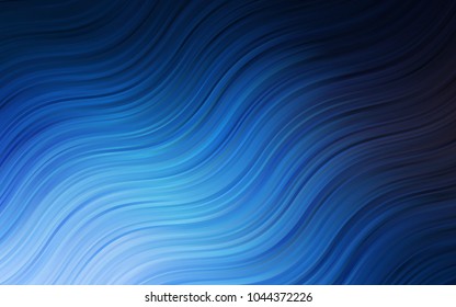 Dark BLUE vector template with bent lines. Brand-new colored illustration in marble style with gradient. A completely new template for your business design.