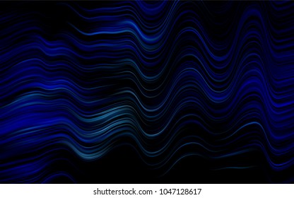 Dark BLUE vector template with bent ribbons. Modern gradient abstract illustration with bandy lines. A completely new marble design for your business.