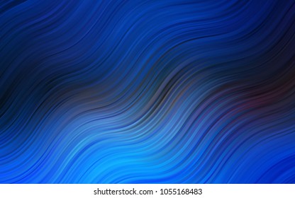 Dark BLUE vector template with bent lines. Creative geometric illustration in marble style with gradient. A new texture for your  ad, booklets, leaflets.