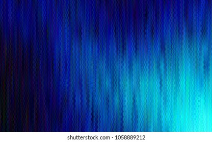 Dark BLUE vector template with bent ribbons. Modern gradient abstract illustration with bandy lines. Brand-new design for your ads, poster, banner.