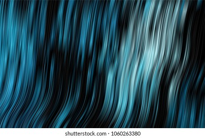 Dark BLUE vector template with bent ribbons. Shining illustration, which consist of blurred lines, circles. Marble style for your business design.