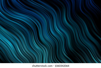 Dark BLUE vector template with bent ribbons. An elegant bright illustration with gradient. Textured wave pattern for backgrounds.