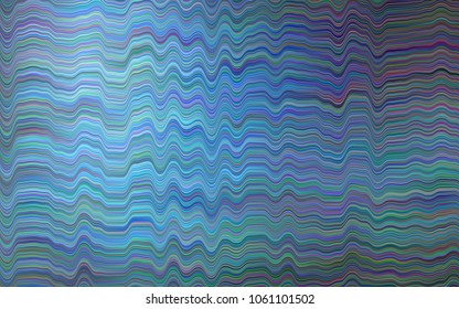 Dark BLUE vector template with bent ribbons. Colorful abstract illustration with gradient lines. Brand-new design for your ads, poster, banner.