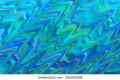 Dark BLUE vector template with bent ribbons. Creative illustration in halftone marble style with gradient. Marble style for your business design.