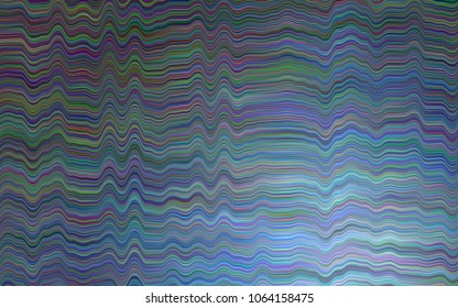 Dark BLUE vector template with bent ribbons. Colorful abstract illustration with gradient lines. Textured wave pattern for backgrounds.