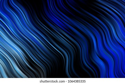 Dark BLUE vector template with bent ribbons. Shining crooked illustration in marble style. A completely new marble design for your business.