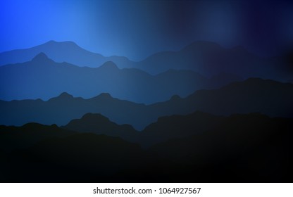 Dark BLUE vector template with bent lines. Creative illustration in halftone mountain style with gradient. A new texture for your  ad, booklets, leaflets.