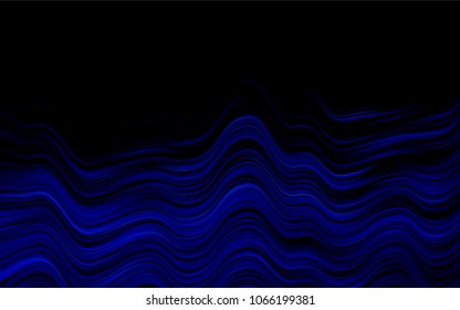 Dark BLUE vector template with bent lines. Colorful illustration in abstract marble style with gradient. Pattern for your business design.