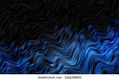 Dark BLUE vector template with bent ribbons. Colorful illustration in abstract marble style with gradient. The template for cell phone backgrounds.