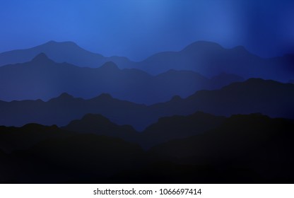 Dark BLUE vector template with bent lines. A completely new color illustration in mountain style. A completely new template for your business design.