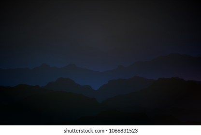 Dark BLUE vector template with bent lines. A vague circumflex abstract illustration with gradient. A completely new memphis design for your business.