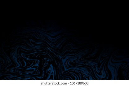Dark BLUE vector template with bent ribbons. Creative geometric illustration in marble style with gradient. New composition for your brand book.