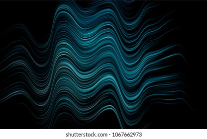 Dark BLUE vector template with bent ribbons. Colorful abstract illustration with gradient lines. Textured wave pattern for backgrounds.