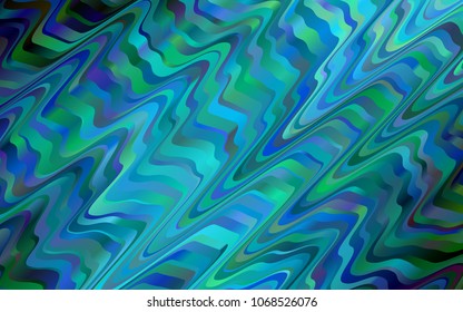 Dark BLUE vector template with bent lines. Colorful illustration in abstract marble style with gradient. A completely new marble design for your business.