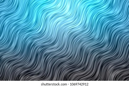 Dark BLUE vector template with bent lines. A vague circumflex abstract illustration with gradient. The template for cell phone backgrounds.