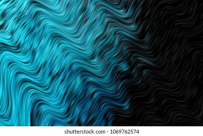 Dark BLUE vector template with bent ribbons. A completely new color illustration in marble style. New composition for your brand book.