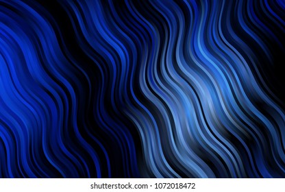 Dark BLUE vector template with bent ribbons. Colorful illustration in abstract marble style with gradient. A new texture for your  ad, booklets, leaflets.