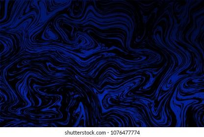 Dark BLUE vector template with bent ribbons. Shining crooked illustration in marble style. A new texture for your  ad, booklets, leaflets.