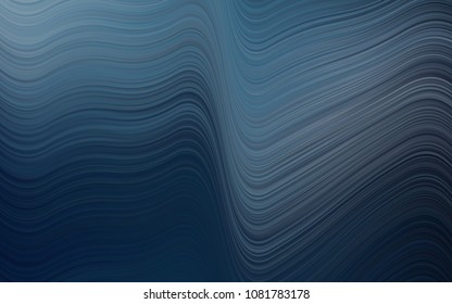 Dark BLUE vector template with bent ribbons. Blurred geometric sample with gradient.  The template for cell phone backgrounds.