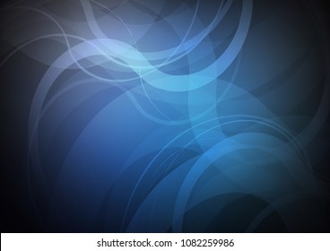 Dark BLUE vector template with bent ribbons. An elegant bright illustration with gradient. A new texture for your  ad, booklets, leaflets.