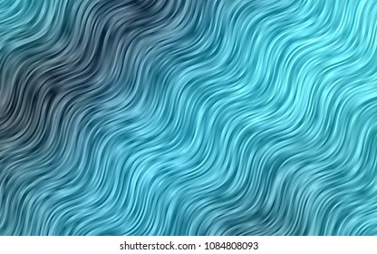 Dark BLUE vector template with bent lines. Colorful abstract illustration with gradient lines. The best blurred design for your business.