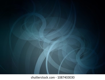 Dark BLUE vector template with bent lines. A sample with blurred bubble shapes. The best blurred design for your business.