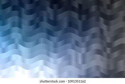 Dark BLUE vector template with bent ribbons. Glitter abstract illustration with wry lines. Textured wave pattern for backgrounds.