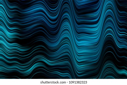 Dark BLUE vector template with bent ribbons. Shining crooked illustration in marble style. A completely new template for your business design.
