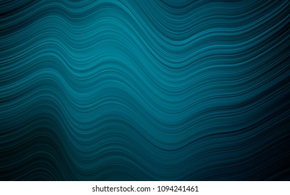 Dark BLUE vector template with bent ribbons. Glitter abstract illustration with wry lines. Pattern for your business design.