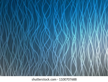 Dark BLUE vector template with bent lines. Colorful abstract illustration with gradient lines. A new texture for your  ad, booklets, leaflets.