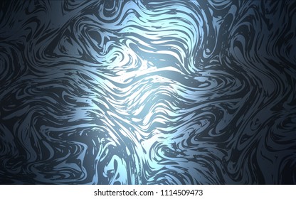 Dark BLUE vector template with bent ribbons. Shining illustration, which consist of blurred lines, circles. The template for cell phone backgrounds.