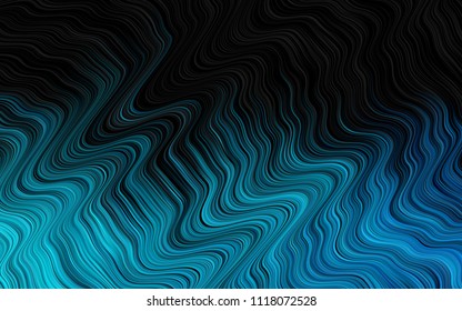 Dark BLUE vector template with bent lines. Geometric illustration in marble style with gradient.  The elegant pattern for brand book.