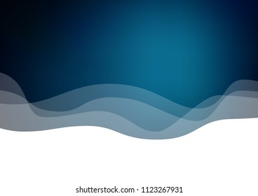 Dark BLUE vector template with bent ribbons. A completely new color illustration in marble style. Pattern for your business design.