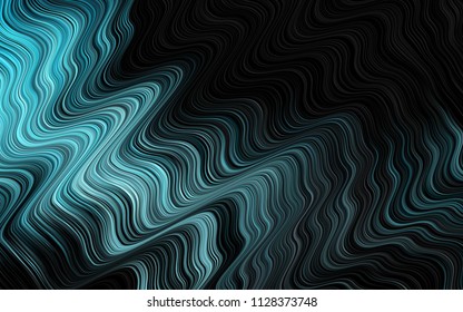 Dark BLUE vector template with bent ribbons. Modern gradient abstract illustration with bandy lines. Marble style for your business design.