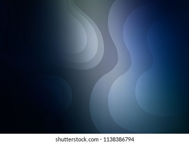 Dark BLUE vector template with bent lines. Shining crooked illustration in marble style. Pattern for your business design.