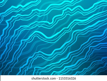 Dark BLUE vector template with bent ribbons. Creative geometric illustration in marble style with gradient. Marble style for your business design.