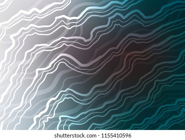 Dark BLUE vector template with bent ribbons. Shining crooked illustration in marble style. Marble design for your web site.