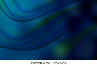 Dark BLUE vector template with bent lines. A vague circumflex abstract illustration with gradient. Textured wave pattern for backgrounds.