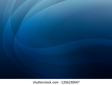 Dark BLUE vector template with bent ribbons. An elegant bright illustration with gradient. A completely new template for your business design.
