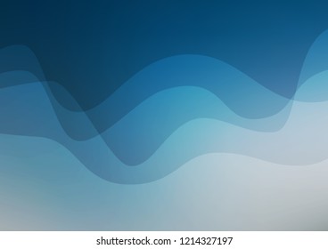 Dark BLUE vector template with bent ribbons. Creative geometric illustration in marble style with gradient. Brand new design for your ads, poster, banner.