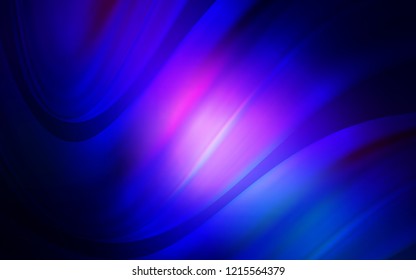 Dark BLUE vector template with bent lines. Shining crooked illustration in marble style. A completely new template for your business design.