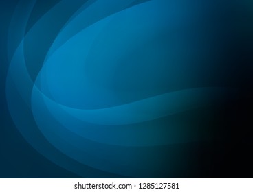 Dark BLUE vector template with bent lines. Creative illustration in halftone marble style with gradient. Pattern for your business design.