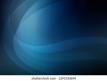 Dark BLUE vector template with bent ribbons. Colorful abstract illustration with gradient lines. Pattern for your business design.